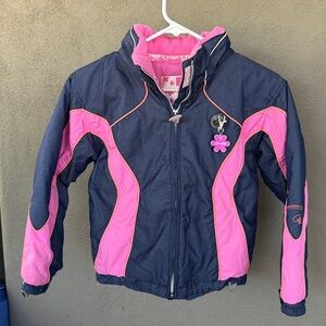 Obermeyer Pink and Navy Kids Jacket